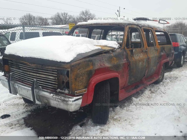 1GNGR26N9HF162289 - 1987 CHEVROLET SUBURBAN R20 RED photo 2