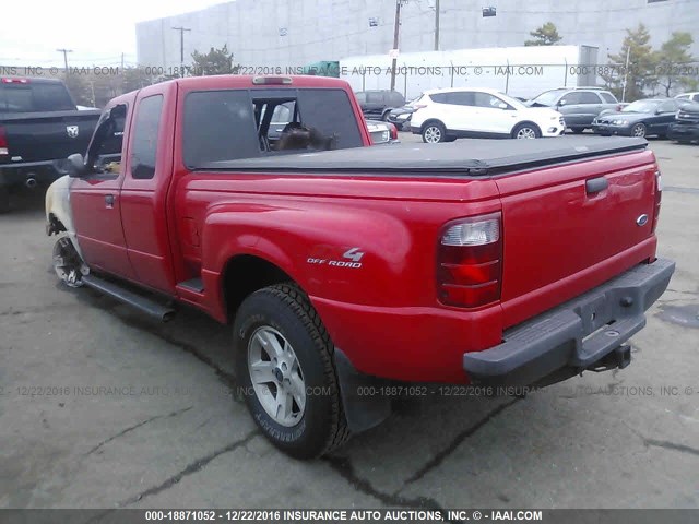 1FTZR45E03PA12766 - 2003 FORD RANGER SUPER CAB RED photo 3