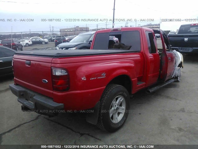 1FTZR45E03PA12766 - 2003 FORD RANGER SUPER CAB RED photo 4