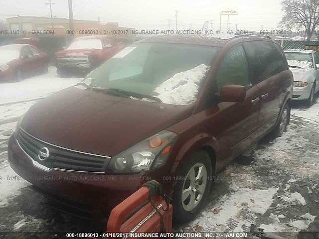 5N1BV28U49N105374 - 2009 NISSAN QUEST S/SE/SL RED photo 2