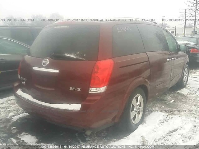 5N1BV28U49N105374 - 2009 NISSAN QUEST S/SE/SL RED photo 4