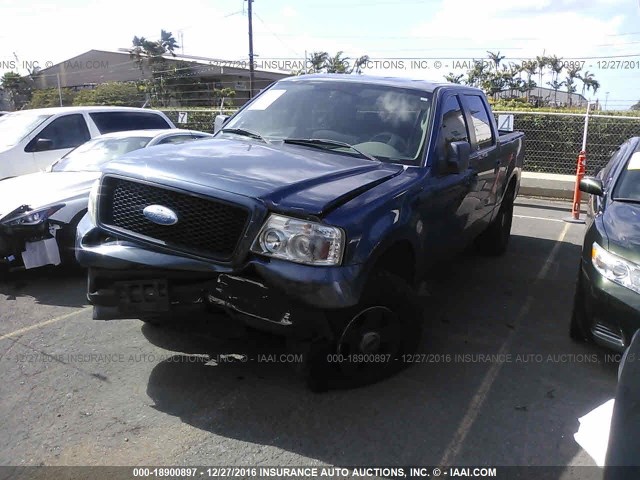 1FTRW14WX6KC30166 - 2006 FORD F150 SUPERCREW BLUE photo 2