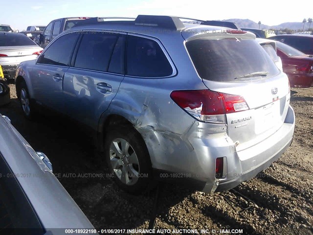 4S4BRBAC7C1292730 - 2012 SUBARU OUTBACK 2.5I SILVER photo 3