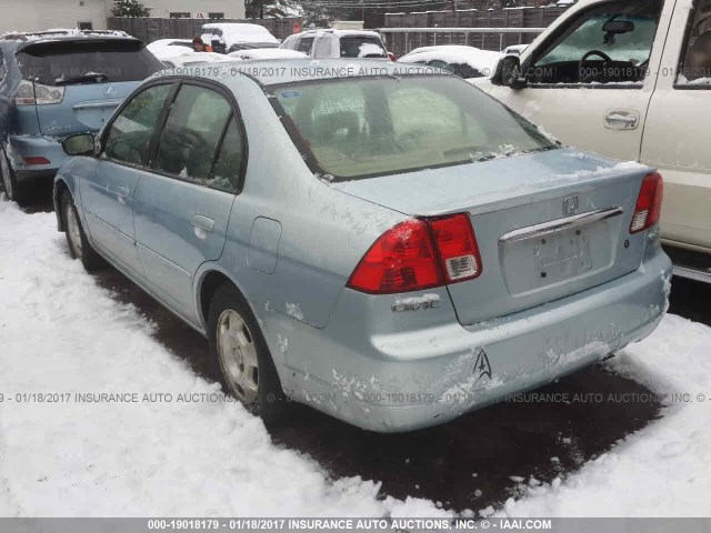 JHMES96633S031900 - 2003 HONDA CIVIC HYBRID Light Blue photo 3