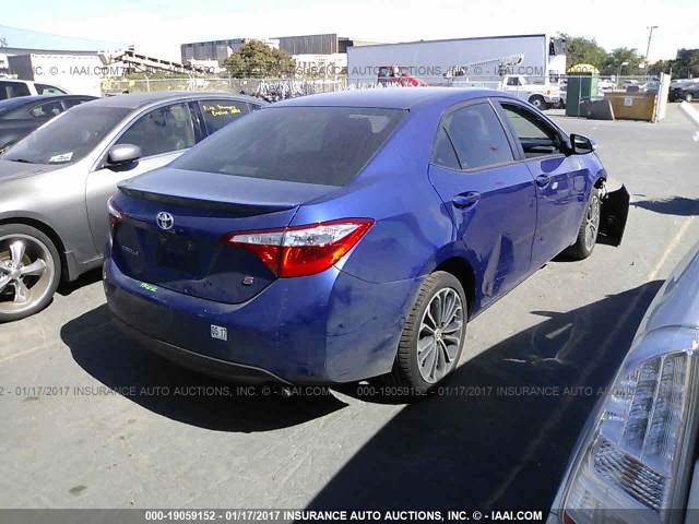 5YFBURHE9EP081613 - 2014 TOYOTA COROLLA L/LE/LE PLS/PRM/S/S PLS BLUE photo 4