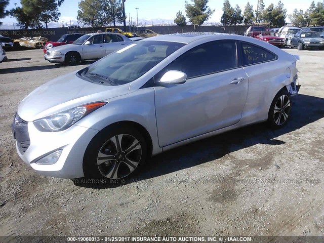 KMHDH6AE2DU009851 - 2013 HYUNDAI ELANTRA COUPE GS/SE SILVER photo 2