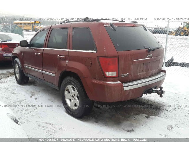 1J8HR58N37C594879 - 2007 JEEP GRAND CHEROKEE LIMITED RED photo 3