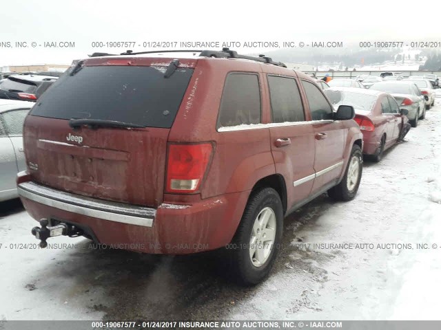 1J8HR58N37C594879 - 2007 JEEP GRAND CHEROKEE LIMITED RED photo 4