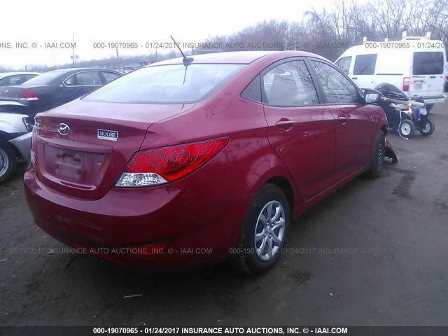 KMHCT4AE2DU552650 - 2013 HYUNDAI ACCENT GLS/GS RED photo 4