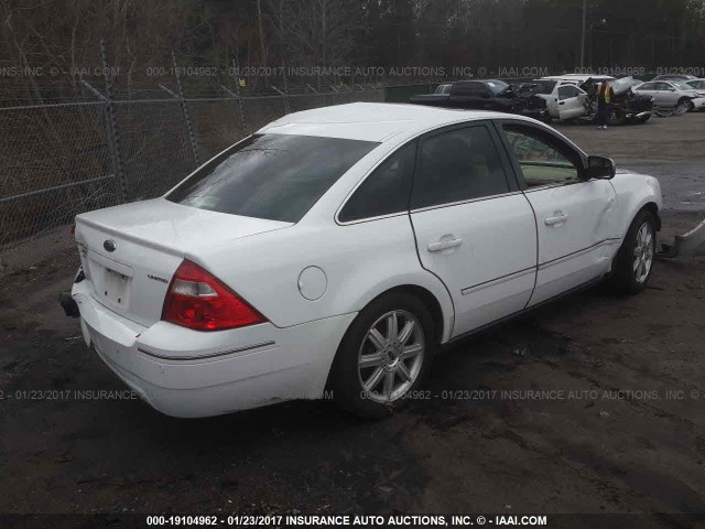 1FAFP25175G186160 - 2005 FORD FIVE HUNDRED LIMITED WHITE photo 4