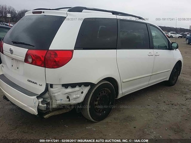 5TDZK23C27S008708 - 2007 TOYOTA SIENNA CE/LE WHITE photo 4