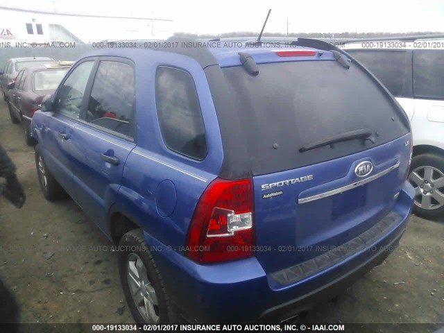 KNDJF723X97615890 - 2009 KIA SPORTAGE LX/EX BLUE photo 3