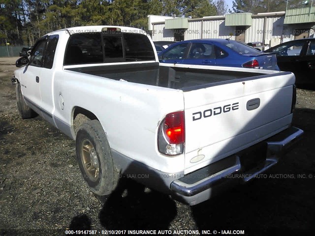 1B7GL22X3YS677622 - 2000 DODGE DAKOTA WHITE photo 3