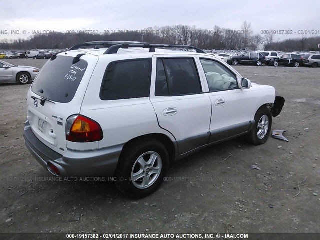 KM8SC73E64U832453 - 2004 HYUNDAI SANTA FE GLS/LX WHITE photo 4