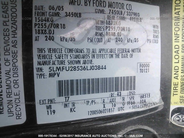 5LMFU28536LJ03844 - 2006 LINCOLN NAVIGATOR GRAY photo 9