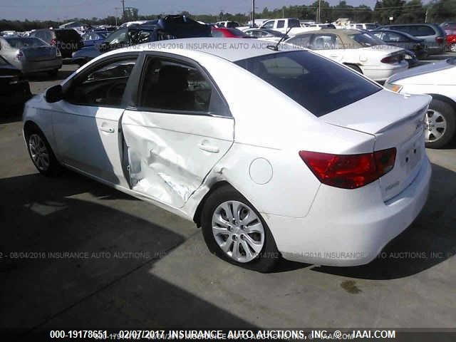 KNAFU4A24C5601292 - 2012 KIA FORTE EX WHITE photo 3