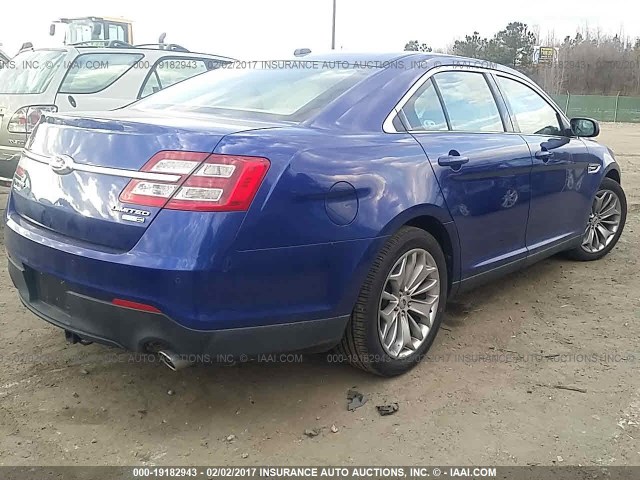 1FAHP2J84DG101155 - 2013 FORD TAURUS LIMITED BLUE photo 4