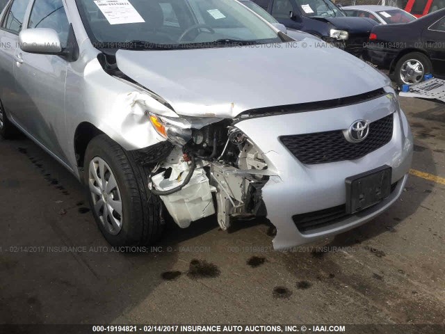 1NXBU4EE1AZ247378 - 2010 TOYOTA COROLLA S/LE/XLE SILVER photo 6