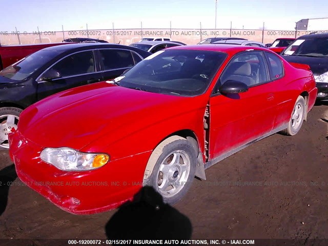 2G1WW12E649100289 - 2004 CHEVROLET MONTE CARLO LS RED photo 2