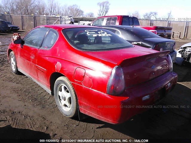 2G1WW12E649100289 - 2004 CHEVROLET MONTE CARLO LS RED photo 3