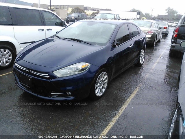 1C3CDFCH1DD306536 - 2013 DODGE DART LIMITED/R/T BLUE photo 2