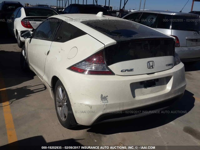 JHMZF1D66CS005463 - 2012 HONDA CR-Z EX WHITE photo 3