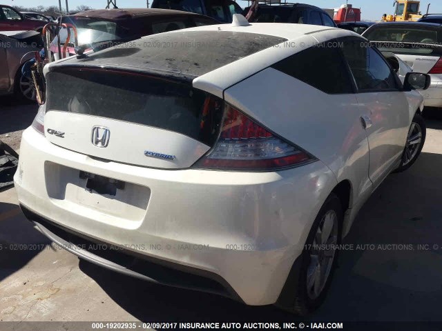 JHMZF1D66CS005463 - 2012 HONDA CR-Z EX WHITE photo 4