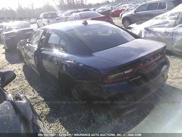 2C3CDXHG8GH166787 - 2016 DODGE CHARGER SXT BLUE photo 3