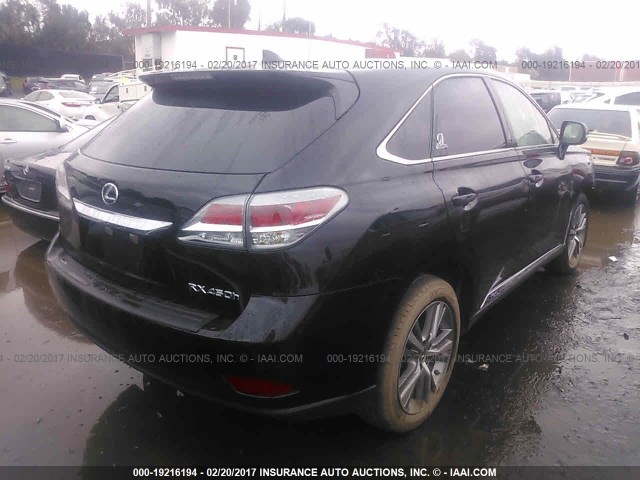 2T2ZB1BA7FC003484 - 2015 LEXUS RX 450 BLACK photo 4