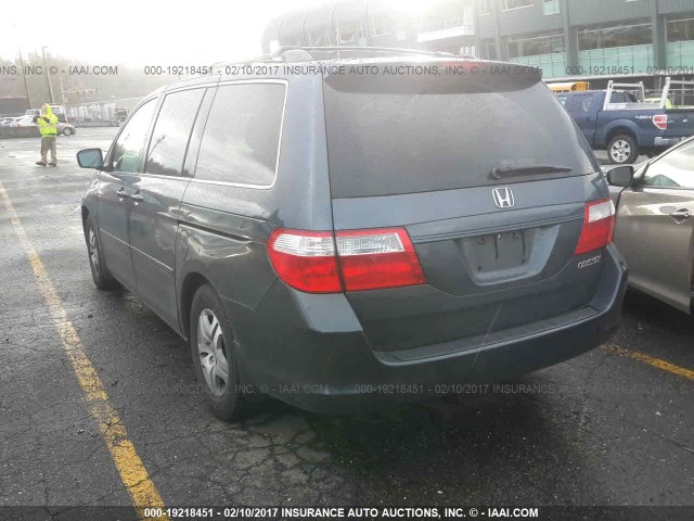 5FNRL38715B081469 - 2005 HONDA ODYSSEY EXL BLUE photo 3