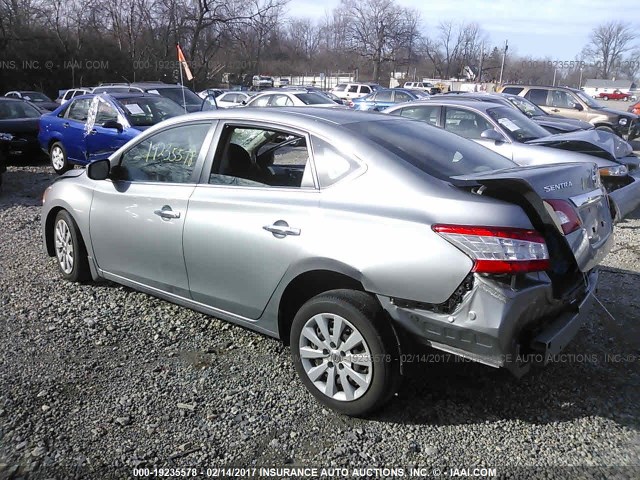 3N1AB7APXEY249683 - 2014 NISSAN SENTRA S/SV/SR/SL GRAY photo 3