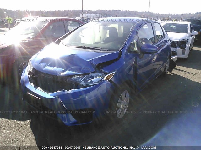 JHMGK5H5XGX017586 - 2016 HONDA FIT LX BLUE photo 2
