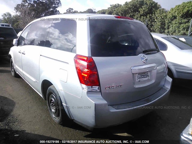 5N1BV28UX8N114935 - 2008 NISSAN QUEST S/SE/SL SILVER photo 3