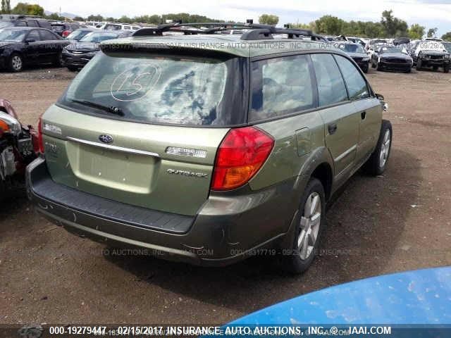 4S4BP61C167314090 - 2006 SUBARU LEGACY OUTBACK 2.5I GREEN photo 4