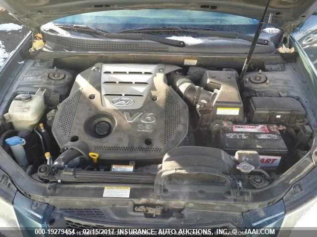 5NPEU46F16H106014 - 2006 HYUNDAI SONATA GLS/LX GREEN photo 10