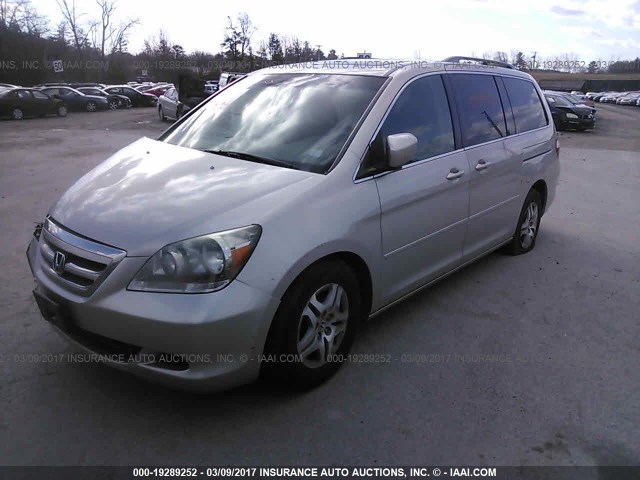 5FNRL38656B442999 - 2006 HONDA ODYSSEY EXL ნაცრისფერი ფოტო 2