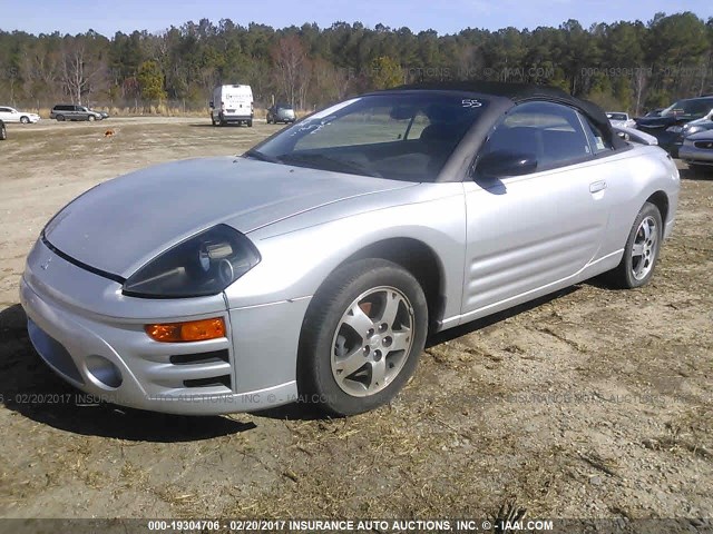 4A3AE45G23E173543 - 2003 MITSUBISHI ECLIPSE SPYDER GS GRAY photo 2