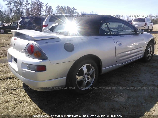 4A3AE45G23E173543 - 2003 MITSUBISHI ECLIPSE SPYDER GS GRAY photo 4