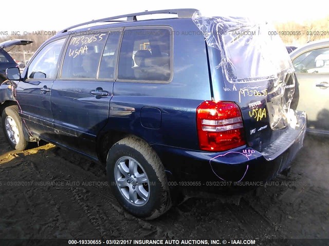 JTEHF21A130113184 - 2003 TOYOTA HIGHLANDER LIMITED BLUE photo 3