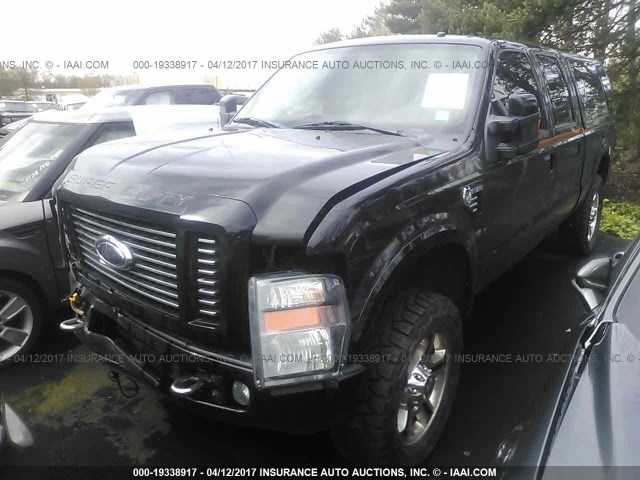 1FTWW31R78EC77377 - 2008 FORD F350 SRW SUPER DUTY BLACK photo 2