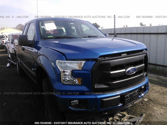 1FTEX1EP8HFA33592 - 2017 FORD F150 SUPER CAB BLUE photo 1