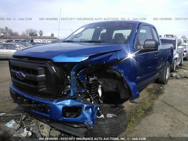 1FTEX1EP8HFA33592 - 2017 FORD F150 SUPER CAB BLUE photo 2