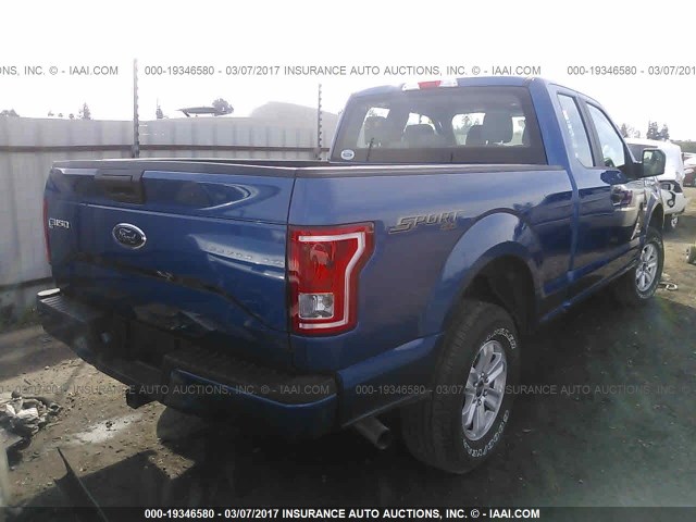 1FTEX1EP8HFA33592 - 2017 FORD F150 SUPER CAB BLUE photo 4