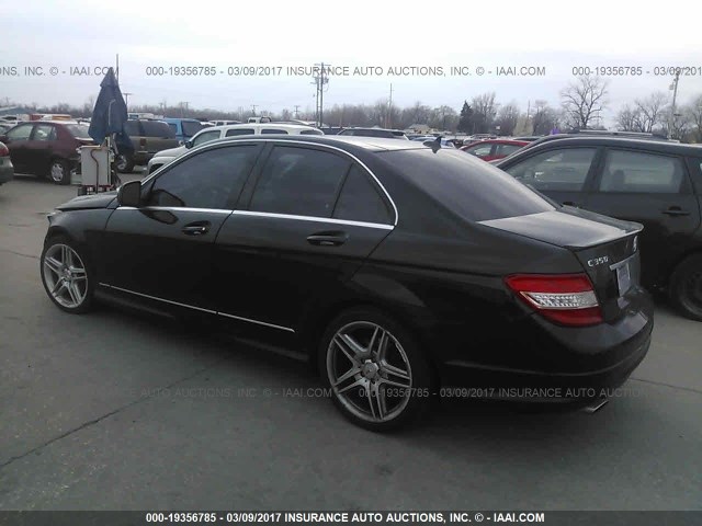 WDDGF56X08R022057 - 2008 MERCEDES-BENZ C 350 BLACK photo 3