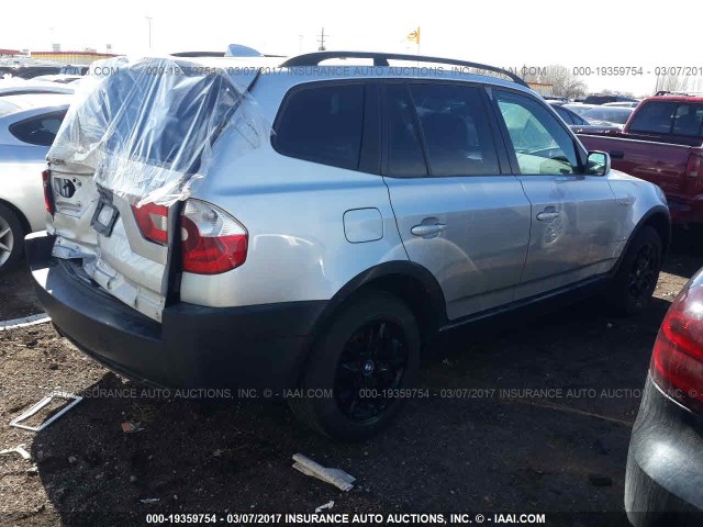 WBXPA73464WA77922 - 2004 BMW X3 2.5I SILVER photo 4