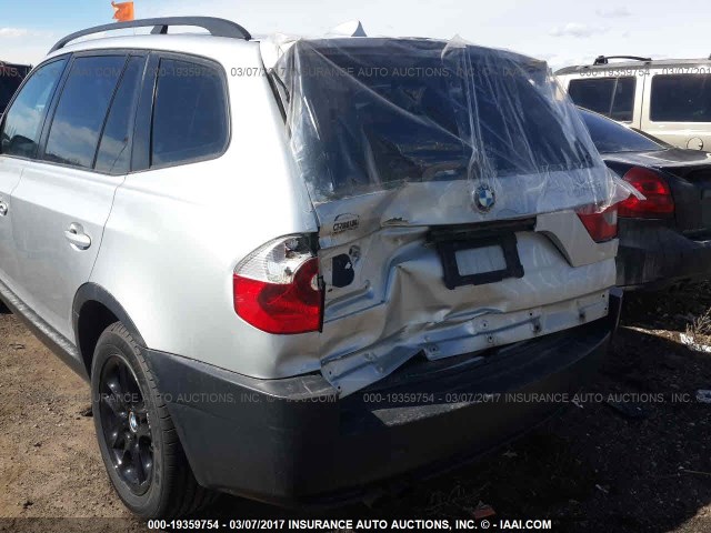 WBXPA73464WA77922 - 2004 BMW X3 2.5I SILVER photo 6