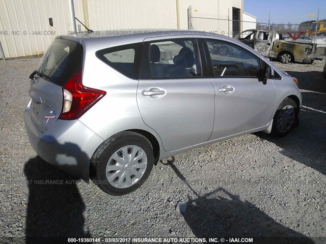 3N1CE2CP4EL373719 - 2014 NISSAN VERSA NOTE S/S PLUS/SV/SL SILVER photo 4