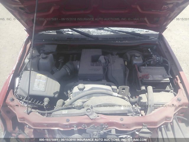 1GCCS33E088204200 - 2008 CHEVROLET COLORADO LT RED photo 10