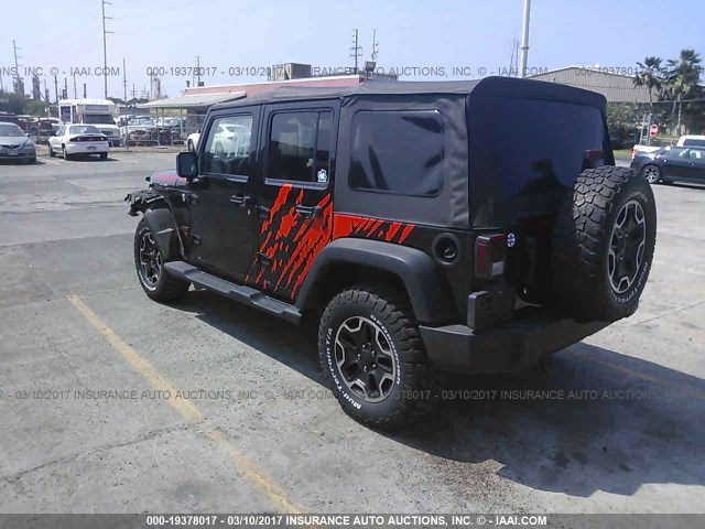 1C4BJWDG7EL120416 - 2014 JEEP WRANGLER UNLIMITE SPORT BLACK photo 3