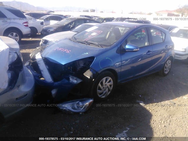 JTDKDTB35F1583934 - 2015 TOYOTA PRIUS C BLUE photo 2